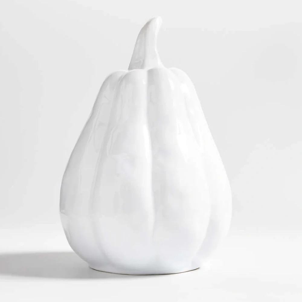 Crate&Barrel XLarge White Ceramic Gourd